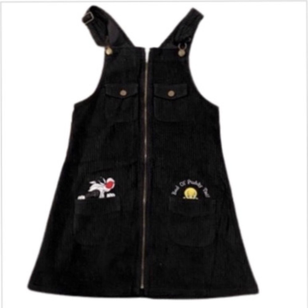 🍃💞HP💞 VTG Looney Tunes Black Jumper-Dress - Picture 2 of 8